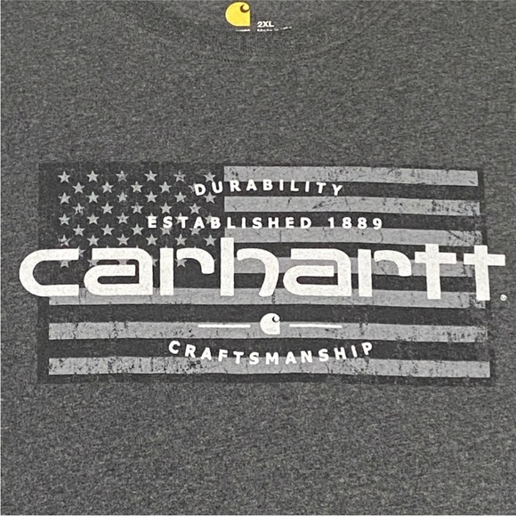Men’s Carhartt Logo T-shirt Relaxed Fit Charcoal Grey Size 2XL - Picture 4 of 5